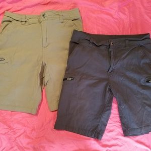 gray and khaki shorts both size 34 men's